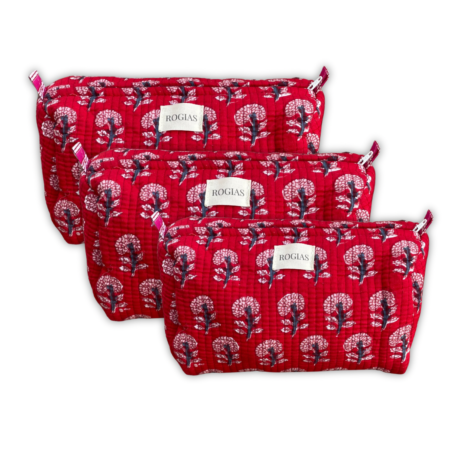 Set of 3 toiletry bags - Warm red
