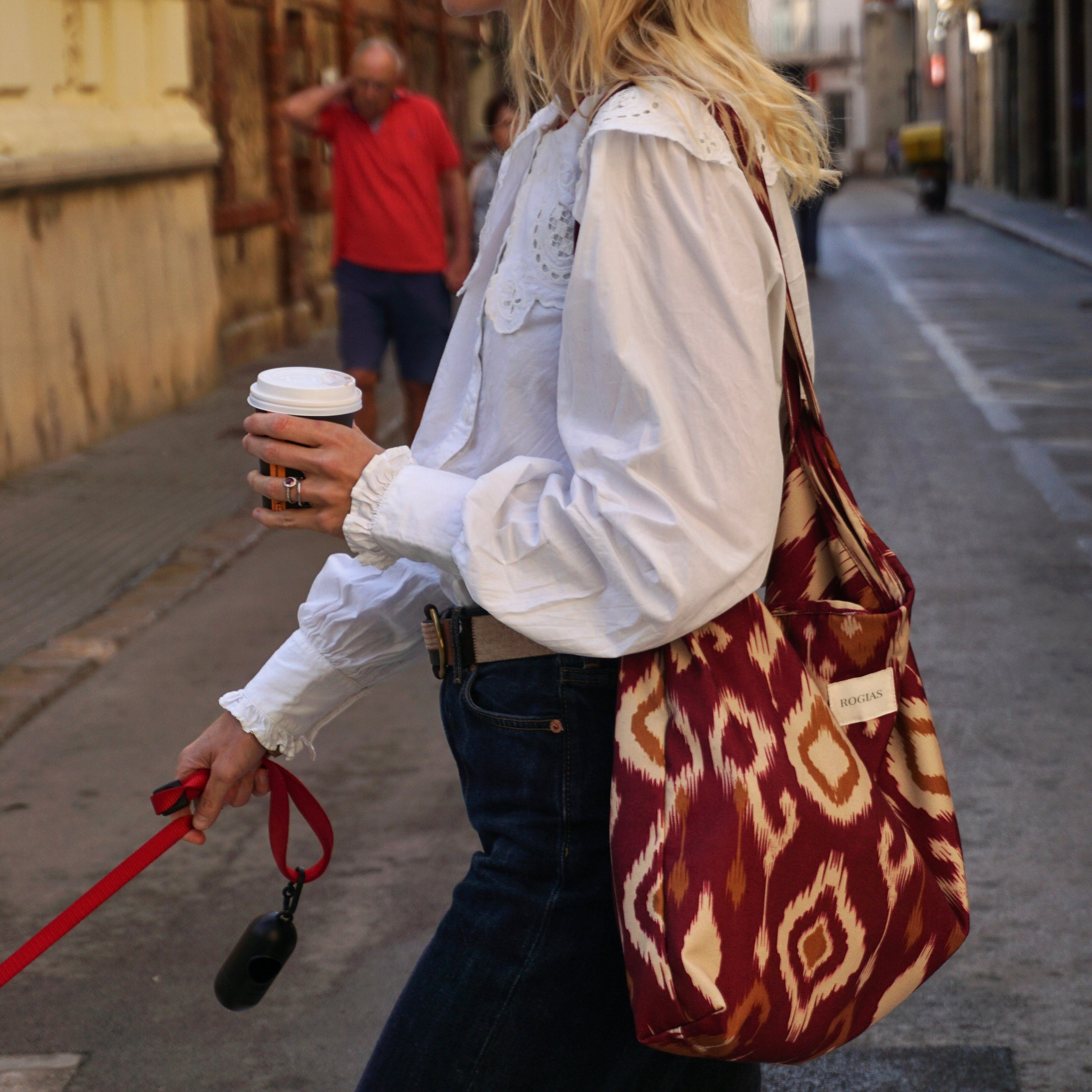 Mom Bag - Burgundy Ikat