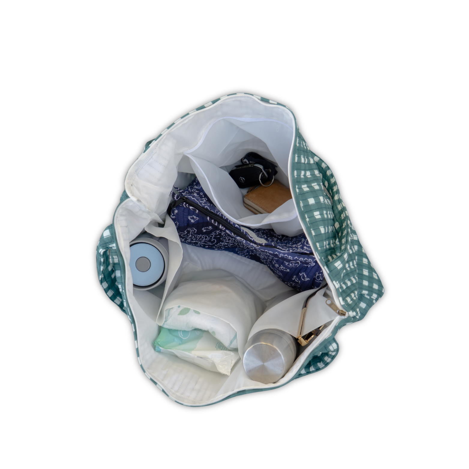 Mama Tas - Teal Vichy