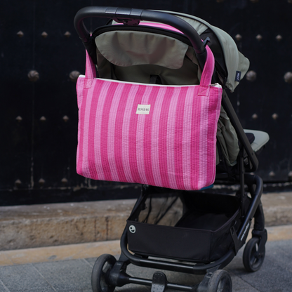 ROGIAS Mom Bag - Pink stripes (+ free matching kids bag)