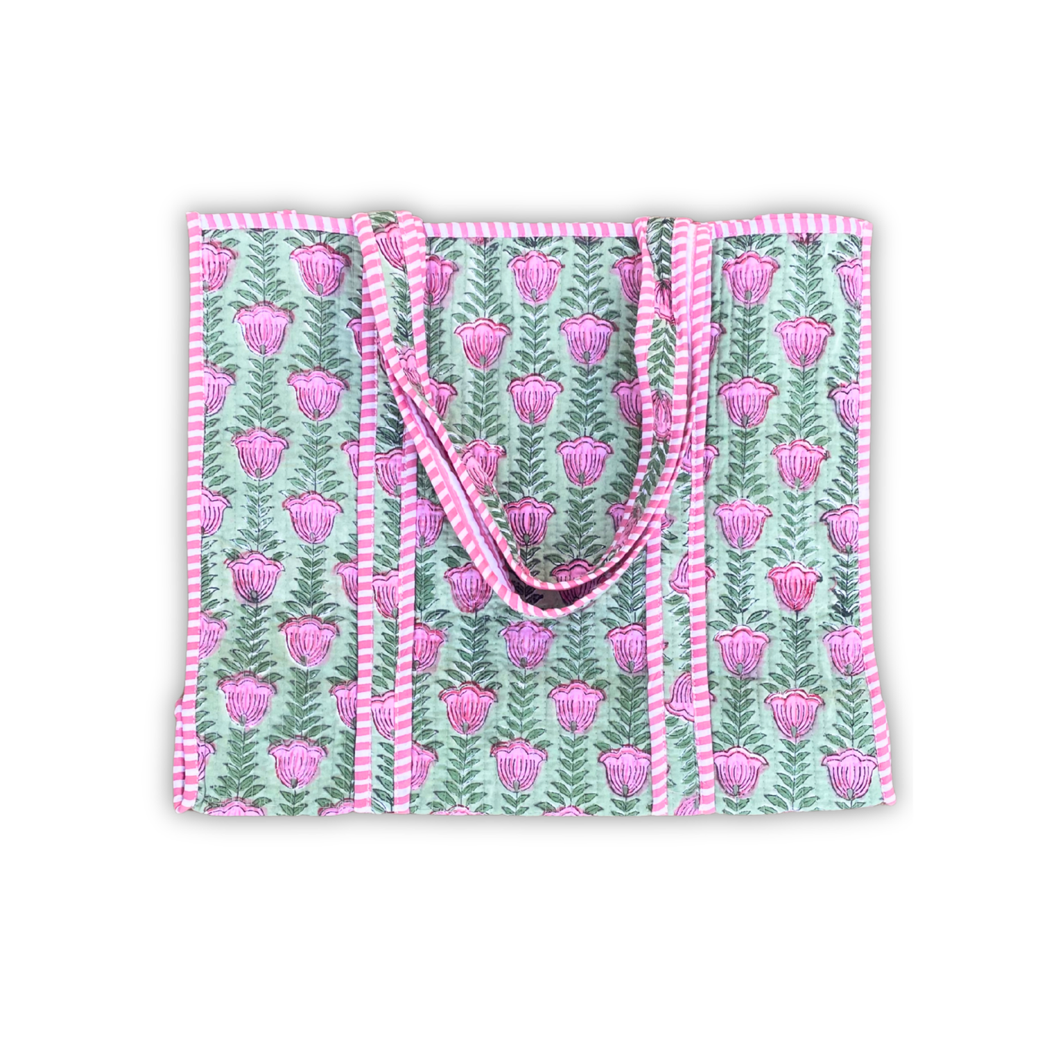 Omkeerbare Tote bag - Pink flowers
