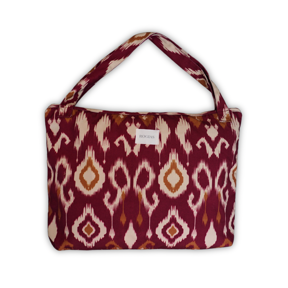 Mom Bag - Burgundy Ikat