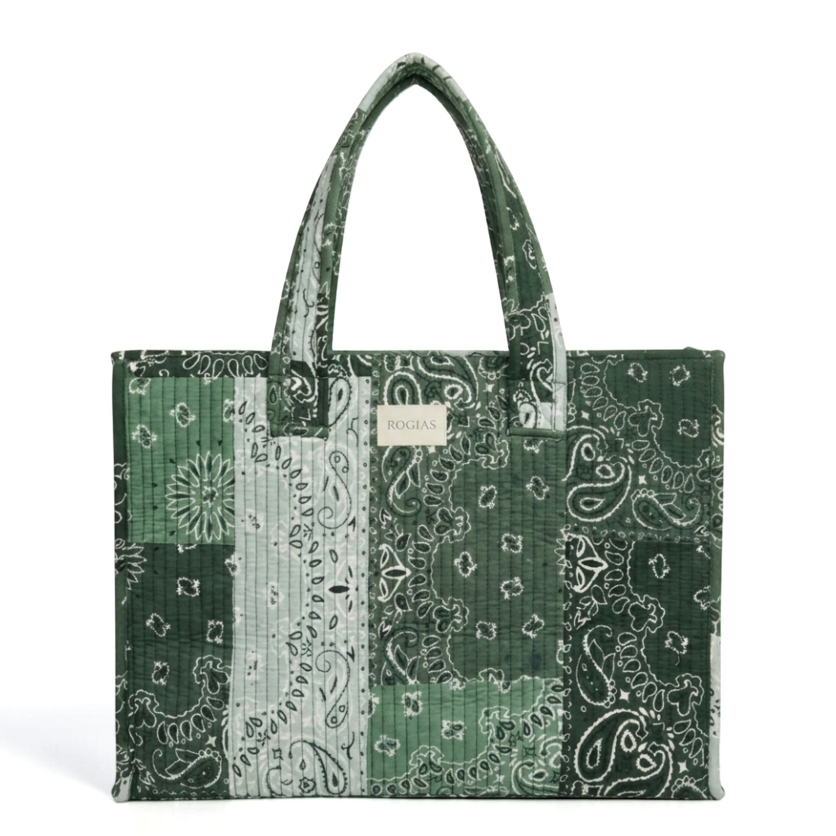 Medium Paisley Tote - Olive Green