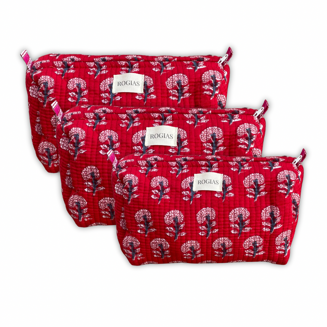 Set of 3 toiletry bags - Warm red