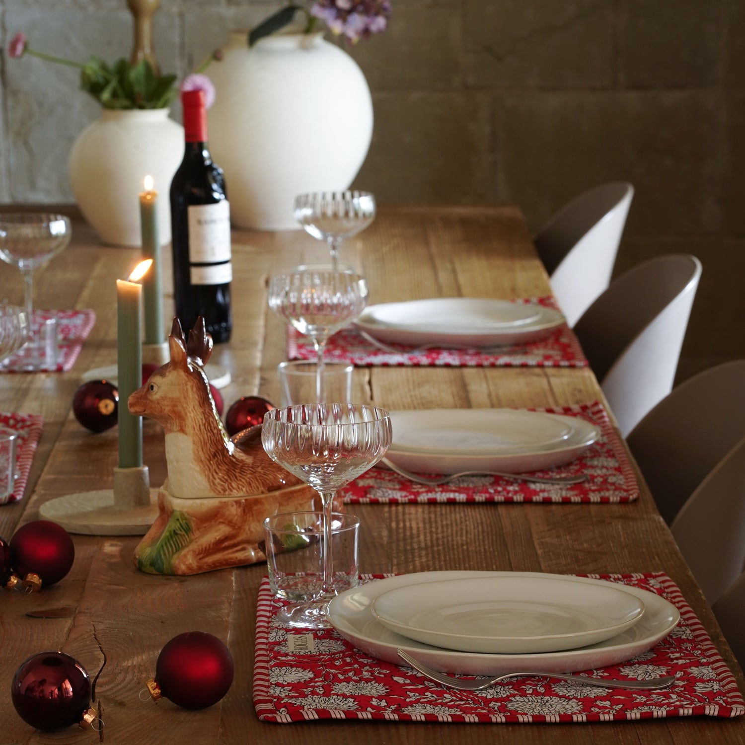 Set of 2 placemats - Ruby Red