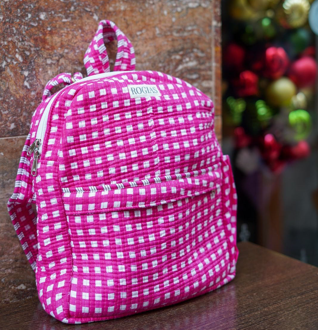 Rugzak - Fuchsia Vichy