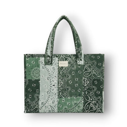 Medium Paisley Tote -Olive Green