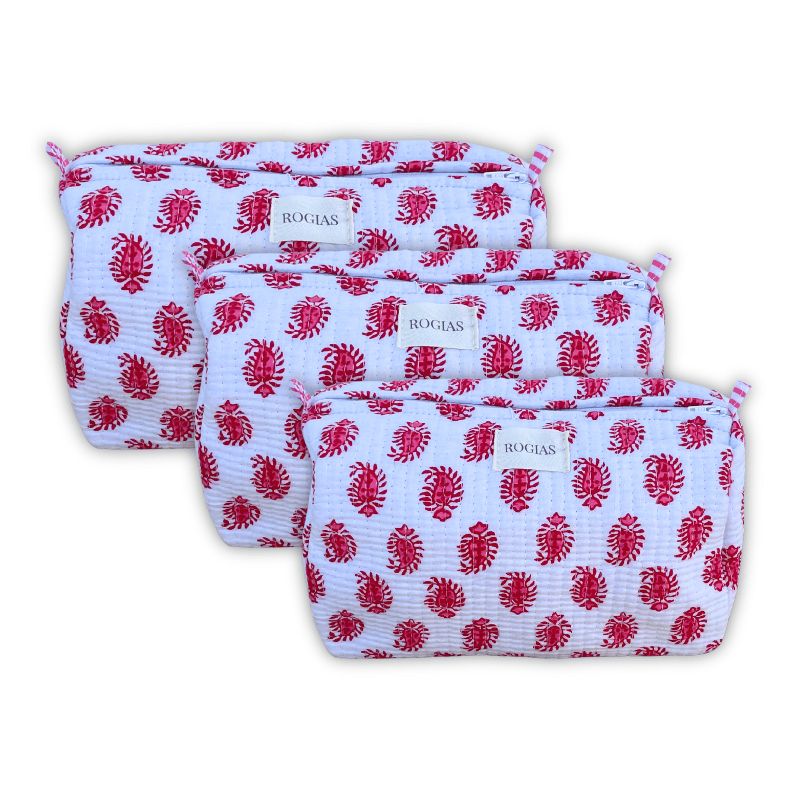 Set met 3 toilettasjes - Red leaves
