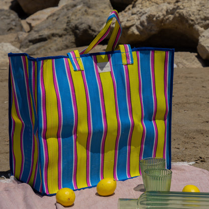 XL Nylon Beach Tote - Azure Blue