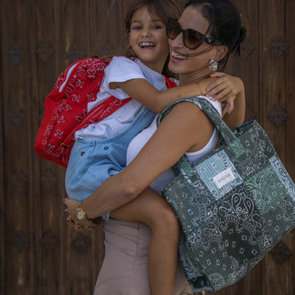 Medium Paisley Tote -Olive Green