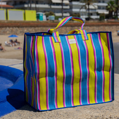 XL Nylon Beach Tote - Azure Blue