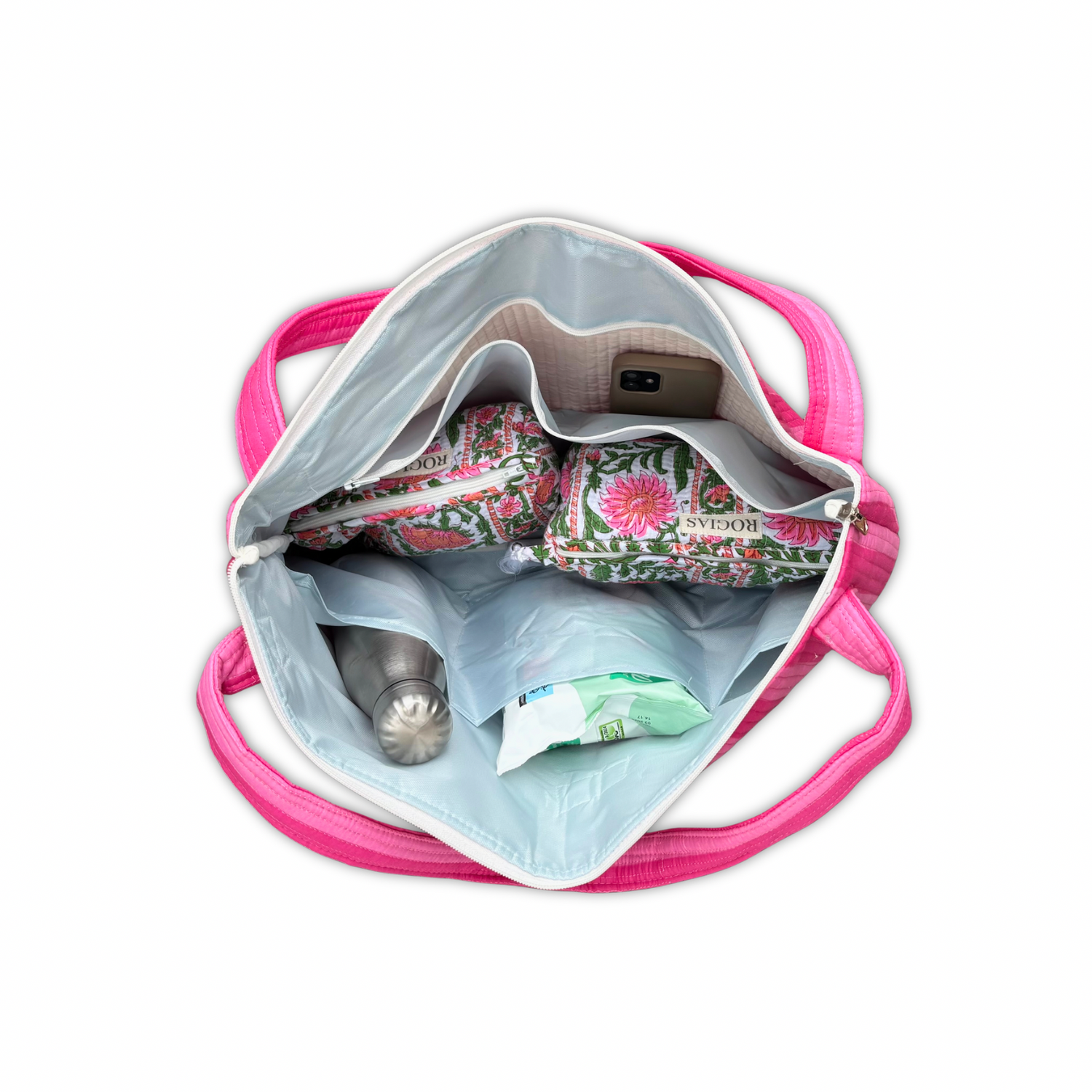 ROGIAS Mom Bag - Pink stripes (+ free matching kids bag)