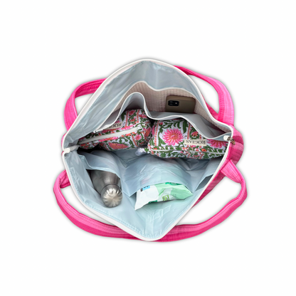 ROGIAS Mom Bag - Pink stripes (+ free matching kids bag)