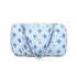 Blue and white patterned bag with &